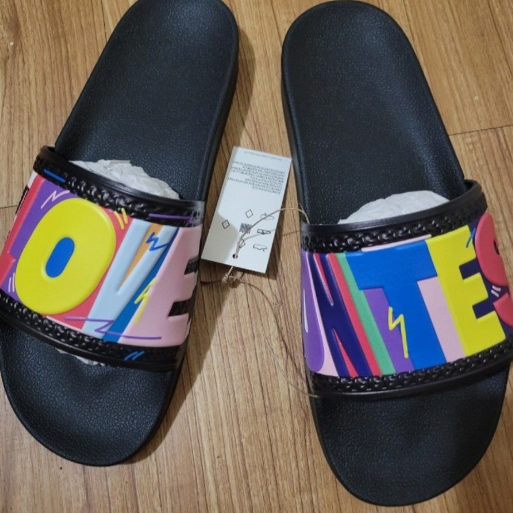 Mens Adidas Originals Adilette Pride LOVE UNITES Slides Slip Ons + Box Size 11 - Picture 5 of 5